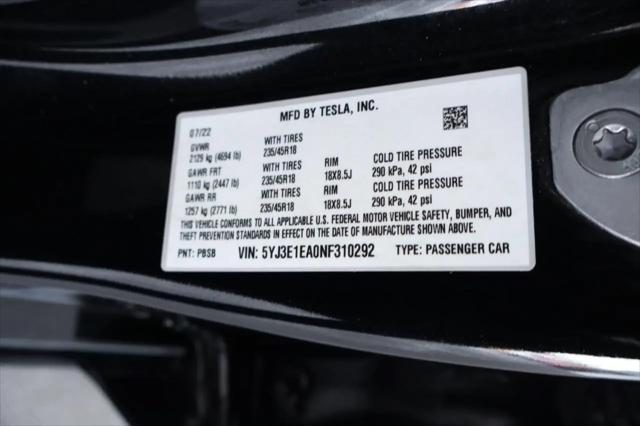 2022 Tesla Model 3 Rear-Wheel Drive