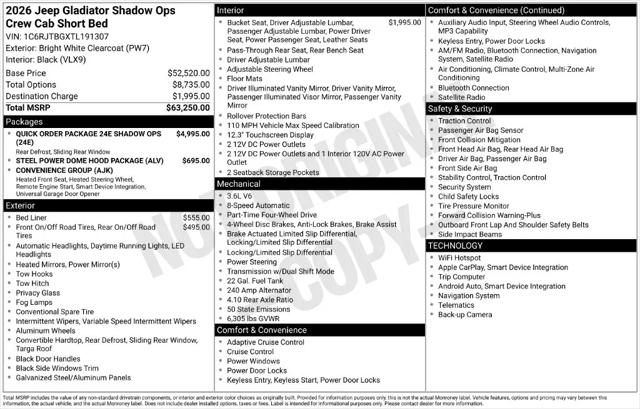 2026 Jeep Gladiator Sport