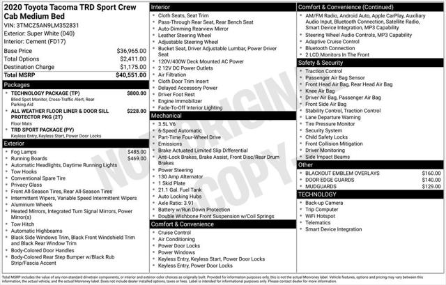 2020 Toyota Tacoma TRD Sport 2020 Toyota Tacoma TRD Sport