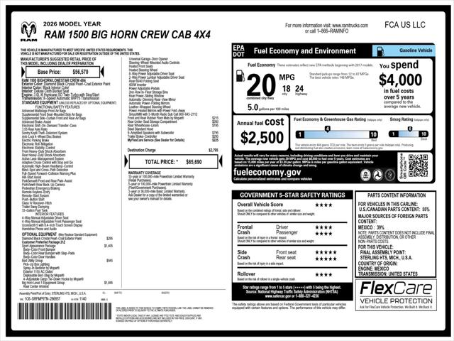 2026 Ram 1500 Big Horn Crew Cab 4x4 64 Box