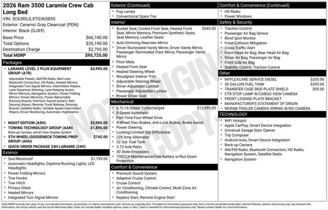 2026 RAM Ram 3500 RAM 3500 LARAMIE CREW CAB 4X4 8 BOX