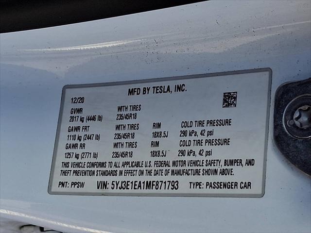2021 Tesla Model 3 Standard Range Plus Rear-Wheel Drive