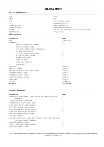 2026 Mazda CX-5 2.5 S Preferred