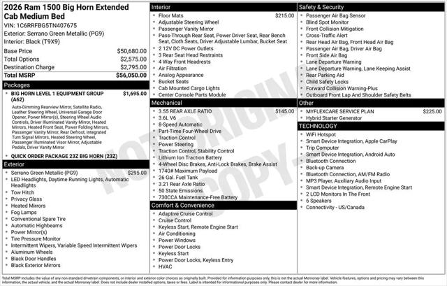 2026 Ram 1500 Big Horn Quad Cab 4x4 64 Box