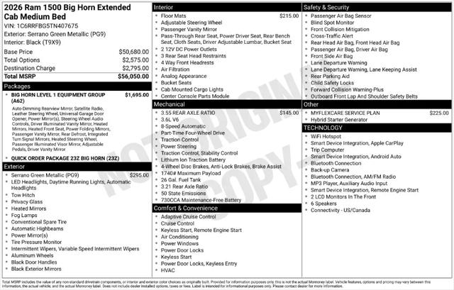 2026 Ram 1500 Big Horn Quad Cab 4x4 64 Box