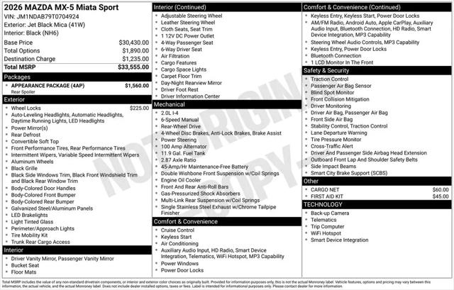 2026 Mazda MX-5 Sport