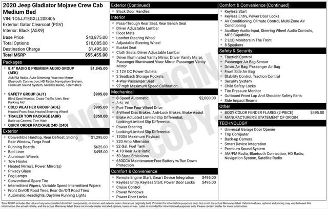 2020 Jeep Gladiator Mojave 4x4 2020 Jeep Gladiator Mojave 4x4