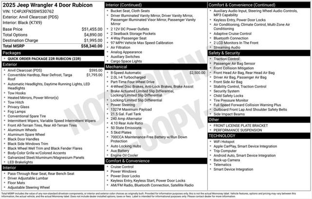 2025 Jeep Wrangler 4-Door Rubicon 4x4 2025 Jeep Wrangler 4-Door Rubicon 4x4