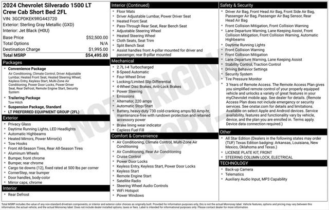 2024 Chevrolet Silverado 1500 4WD Crew Cab Short Bed LT with 2FL 2024 Chevrolet Silverado 1500 4WD Crew Cab Short Bed LT with 2FL