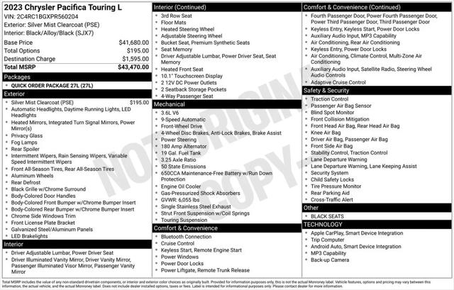 2023 Chrysler Pacifica Touring L 2023 Chrysler Pacifica Touring L