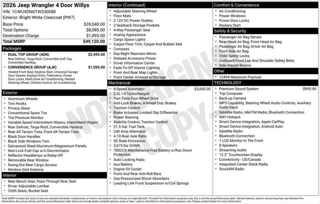 2026 Jeep Wrangler 4-Door Willys 41