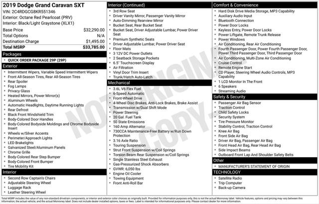 Used 2019 Dodge Grand Caravan SXT For Sale in Muscle Shoals, AL