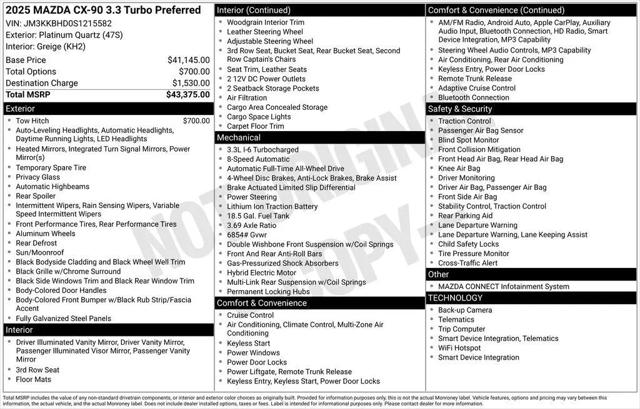 2025 Mazda X-90 3.3 Turbo Preferred Package for sale in Hamburg, NY