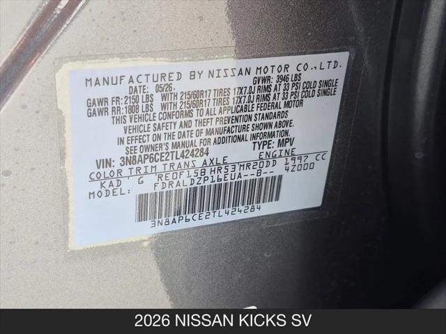 2026 Nissan Kicks SV