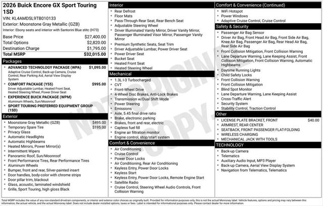 2026 Buick Encore GX Sport Touring FWD