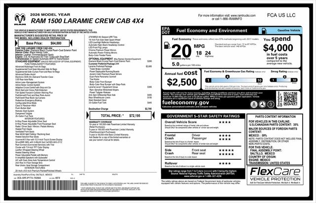 2026 Ram 1500 Laramie Crew Cab 4x4 57 Box