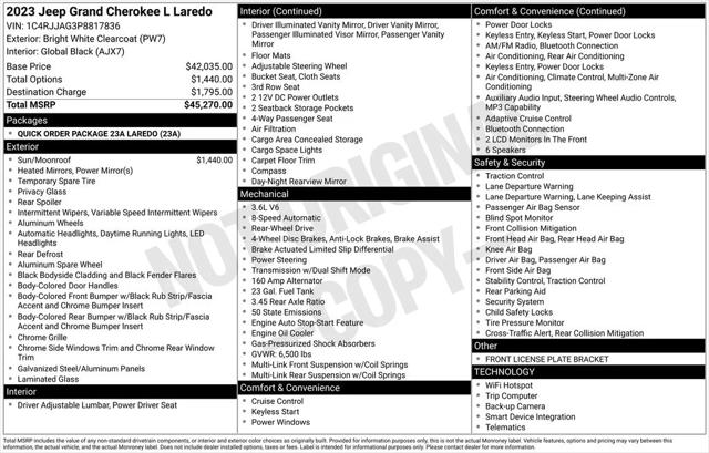 2023 Jeep Grand Cherokee L Laredo 4x2 2023 Jeep Grand Cherokee L Laredo 4x2
