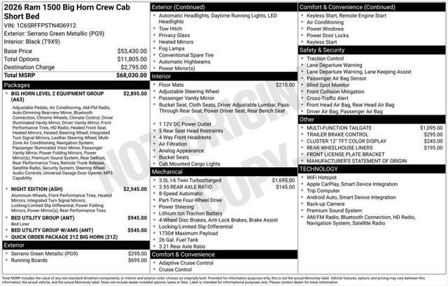 2026 Ram 1500 Big Horn Crew Cab 4x4 57 Box