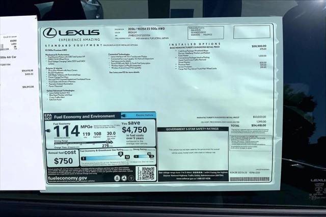 2026 Lexus 500e Premium AWD