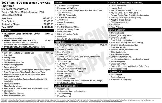 2025 Ram 1500 Tradesman Crew Cab 4x2 5'7" Box for sale in Slidell, LA
