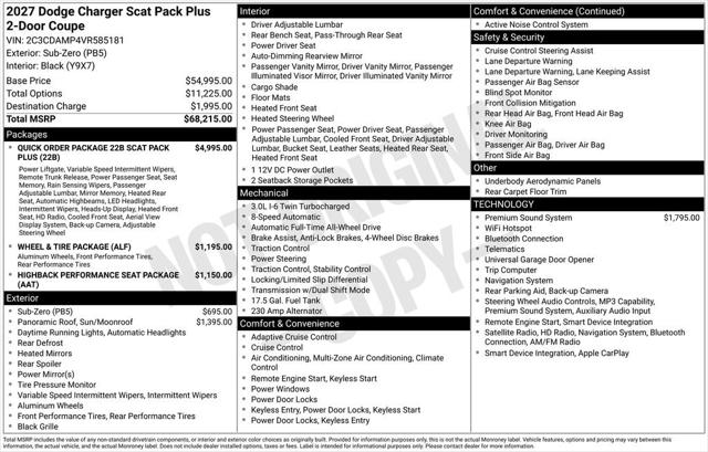 2027 Dodge Charger CHARGER SCAT PACK PLUS 2-DOOR AWD