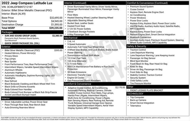 2022 Jeep Compass Latitude Lux 4x4 2022 Jeep Compass Latitude Lux 4x4