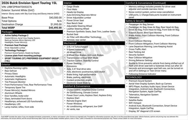 2026 Buick Envision Sport Touring AWD