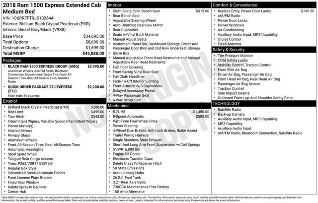 2018 RAM 1500 Express Quad Cab 4x4 64 Box 2018 RAM 1500 Express Quad Cab 4x4 64 Box