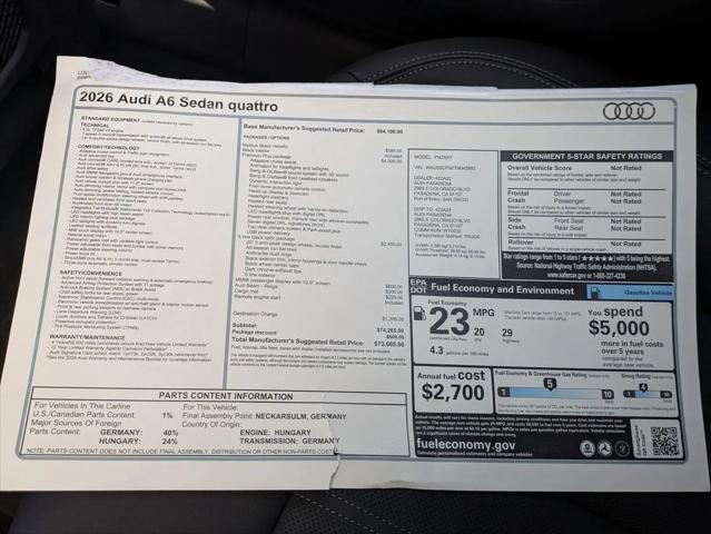 2026 Audi A6 Premium Plus quattro S tronic