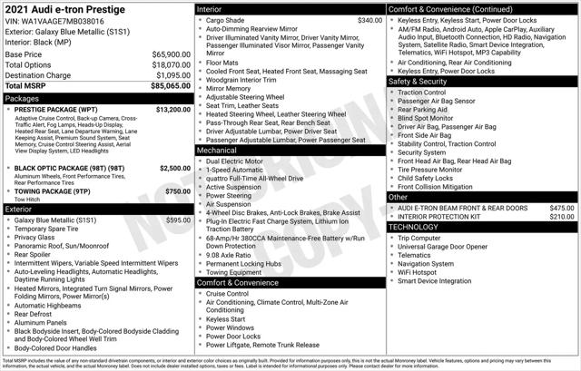 2021 Audi e-tron Prestige quattro for sale in Schaumburg, IL