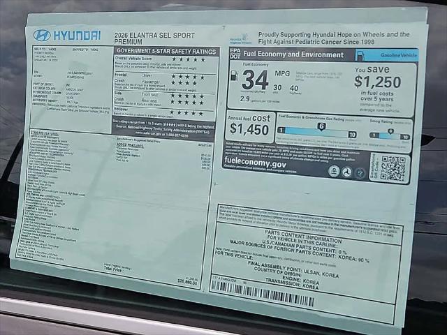 2026 Hyundai Elantra SEL Sport Premium