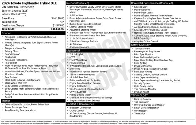 2024 Toyota Highlander Hybrid XLE for sale in Manvel, TX
