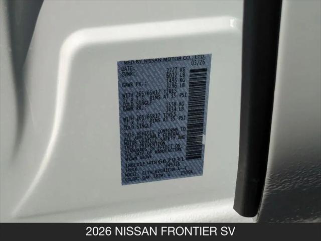 2026 Nissan Frontier Crew Cab SV 4x2