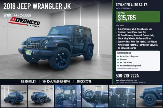 2018 Jeep Wrangler JK Sport 4x4 for sale in North Attleboro, MA