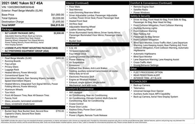 2021 GMC Yukon SLT