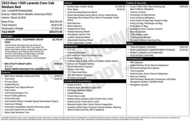 2023 RAM 1500 Laramie Crew Cab 4x4 64 Box 2023 RAM 1500 Laramie Crew Cab 4x4 64 Box