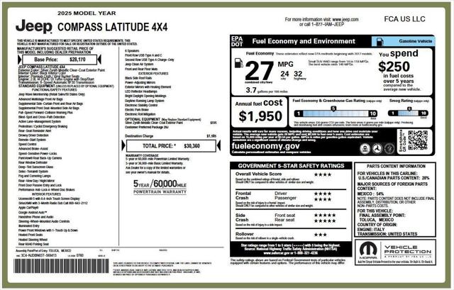 Used 2025 Jeep Compass Latitude 4x4 For Sale in Toledo, OH