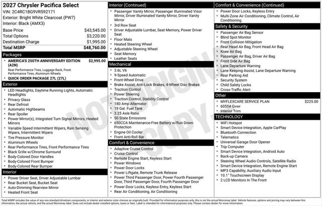 2027 Chrysler Pacifica Select for sale in Warren, MI
