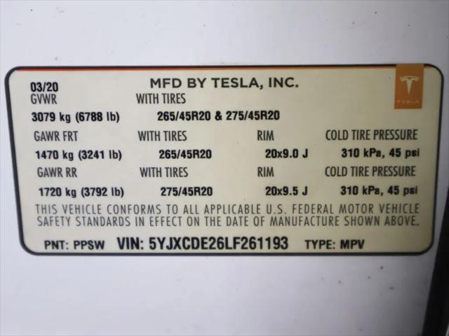 2020 Tesla Model X Long Range Plus Dual Motor All-Wheel Drive