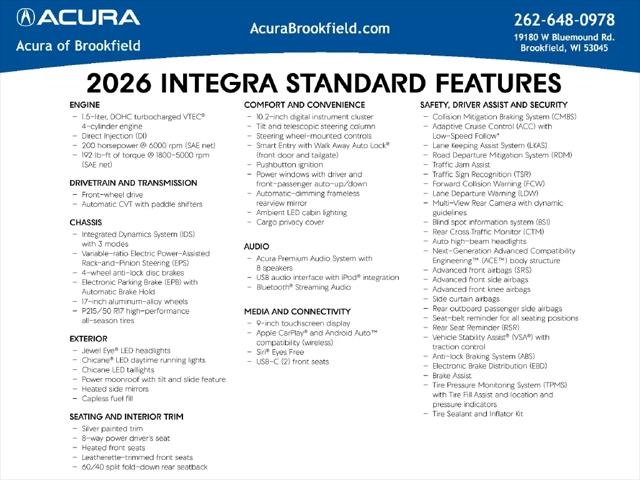 2026 Acura Integra FWD A-Spec with Technology for sale in Brookfield, WI
