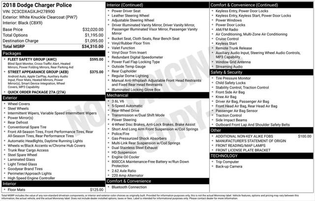 2018 Dodge Charger Police RWD