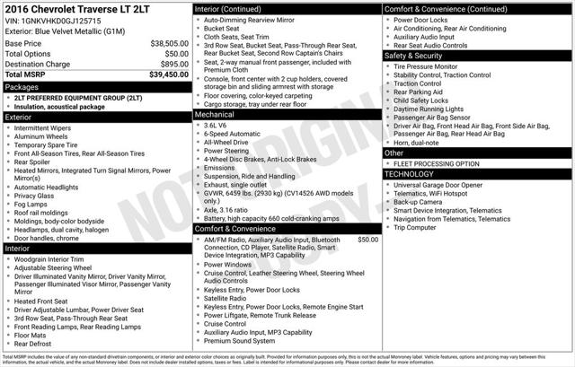 2016 Chevrolet Traverse 2LT