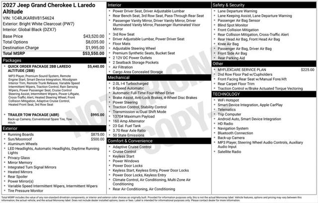2027 Jeep Grand Cherokee L Laredo Altitude 2027 Jeep Grand Cherokee L Laredo Altitude