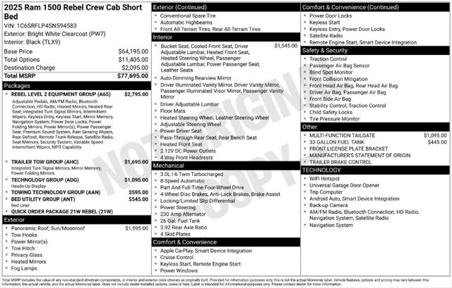 2025 Ram 1500 Rebel Crew Cab 4x4 57 Box