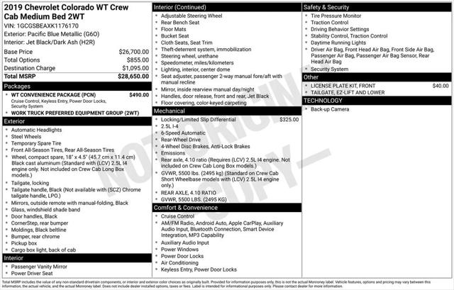 2019 Chevrolet Colorado WT 2019 Chevrolet Colorado WT