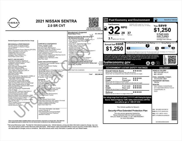2021 Nissan Sentra SR Xtronic CVT 2021 Nissan Sentra SR Xtronic CVT