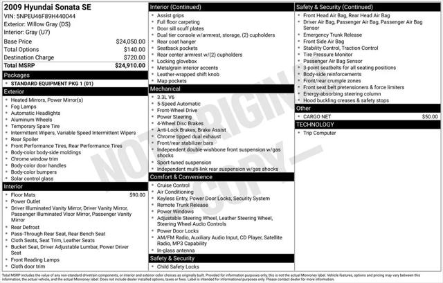 2009 Hyundai Sonata SE V6 2009 Hyundai Sonata SE V6
