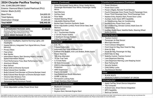 2024 Chrysler Pacifica Touring L AWD