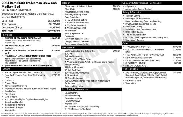 2024 RAM 2500 Tradesman Crew Cab 4x4 64 Box 2024 RAM 2500 Tradesman Crew Cab 4x4 64 Box