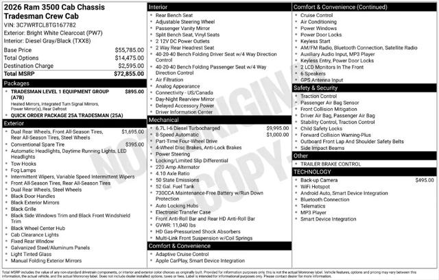 2026 Ram 3500 Tradesman/Big Horn
